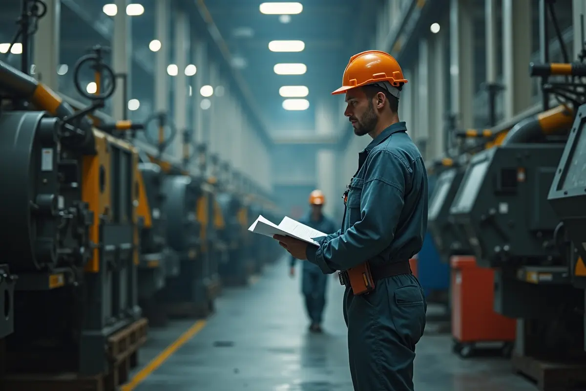 factory worker facing costly downtime during peak production season