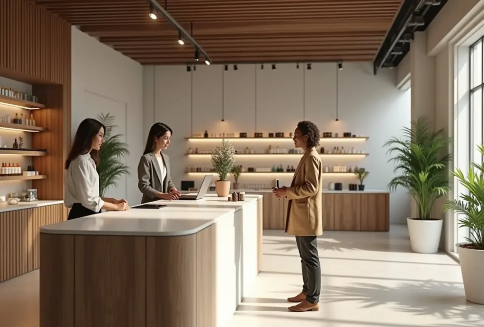 customer exploring modern dispensary services beyond traditional cannabis purchases