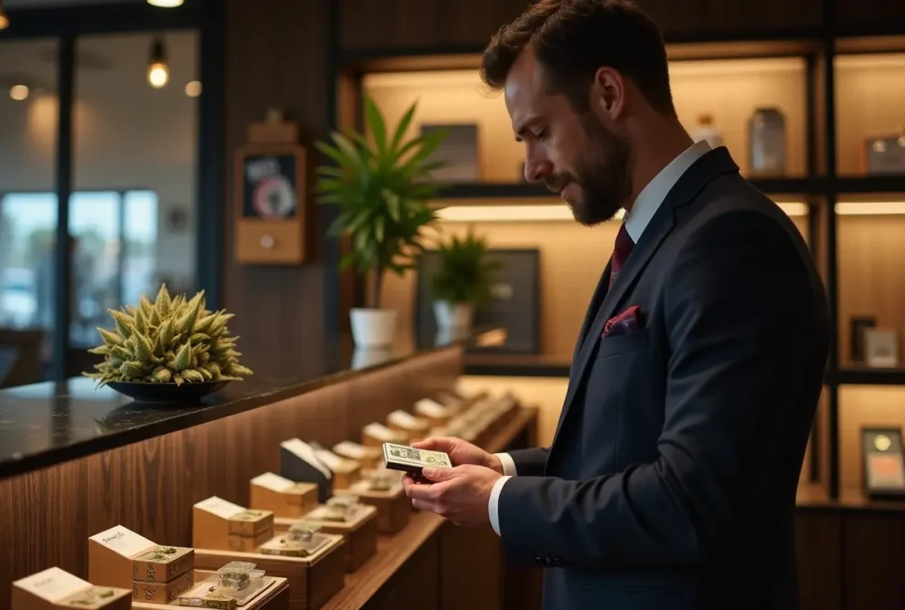 customer choosing high quality cannabis products for premium experience