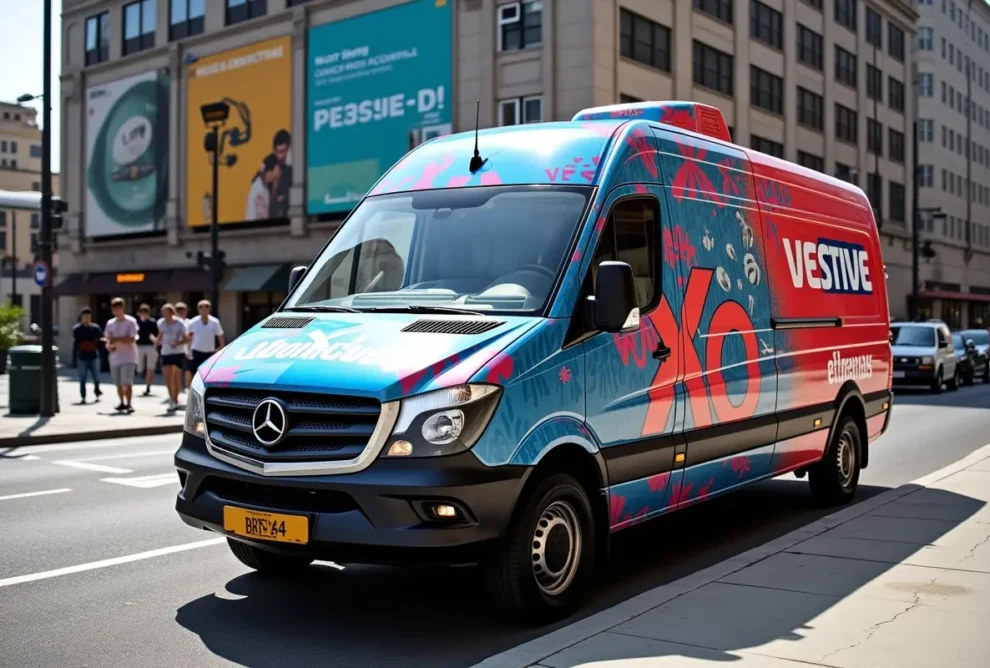 transit van displaying eye catching wrap to boost mobile brand visibility