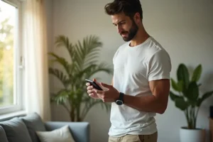 person using innovative wellness technology for improved daily health