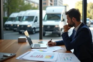 business owner evaluating delivery fleet rental versus ownership options