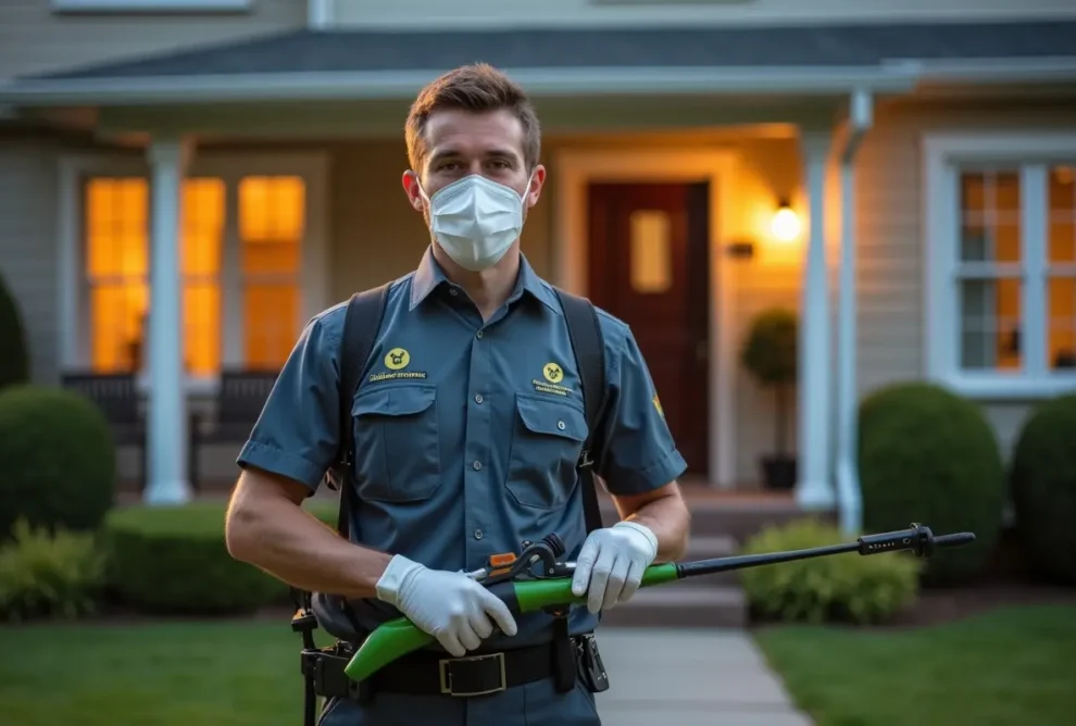 technician providing expert bug extermination and pest control services