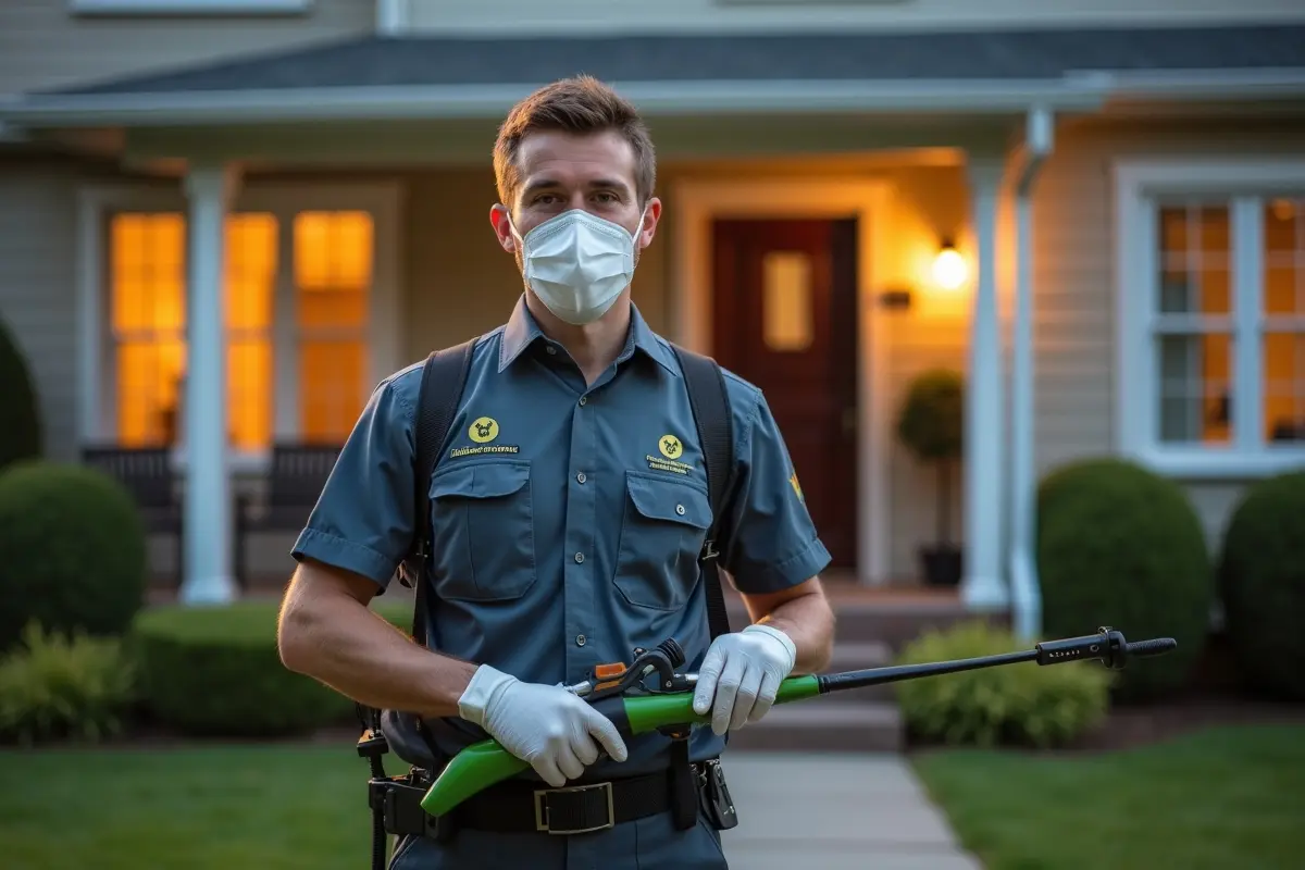 technician providing expert bug extermination and pest control services