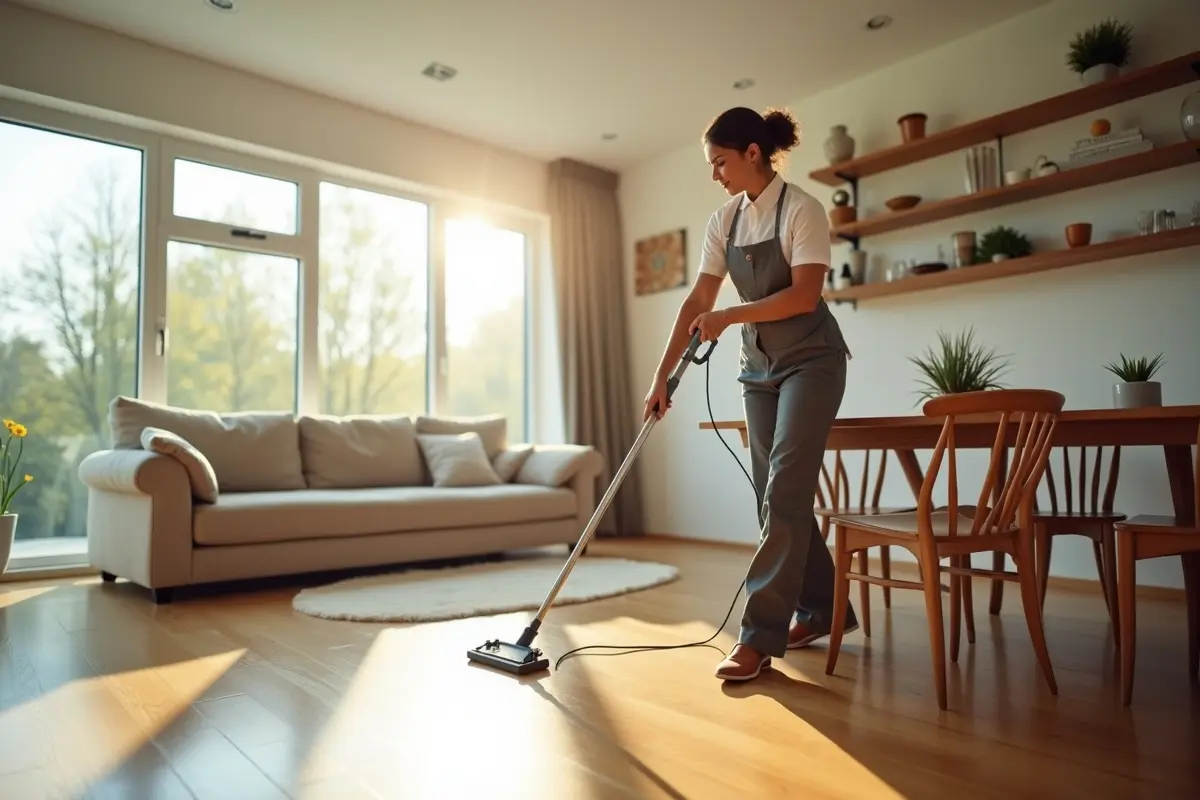 cleaner providing quality care for a neat and inviting environment