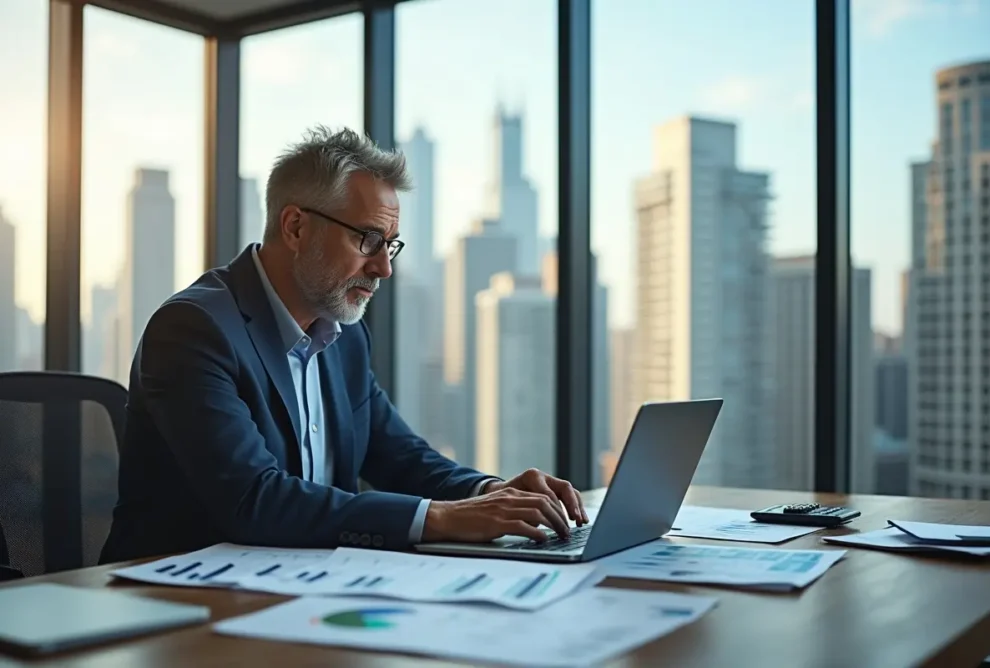 investor analyzing financial benefits of commercial real estate investments