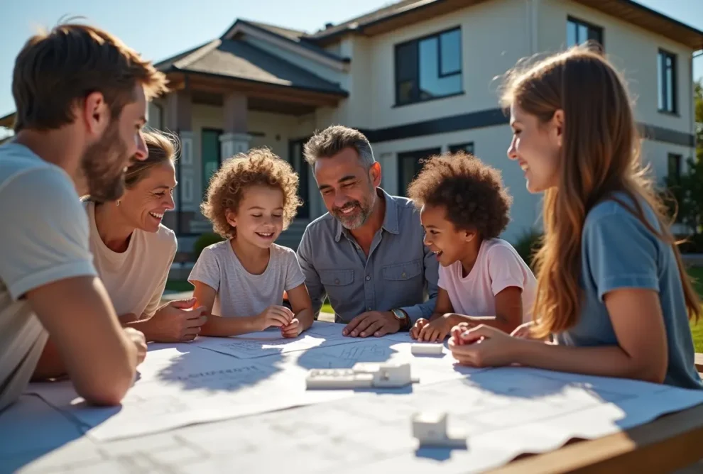 family choosing to build custom home tailored to lifestyle needs