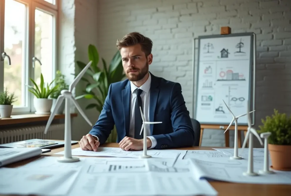 entrepreneur exploring energy business ideas for sustainable startup opportunities