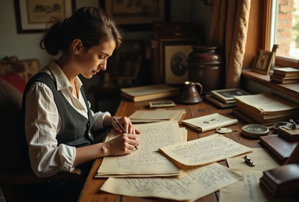 person exploring family history records to trace ancestral roots