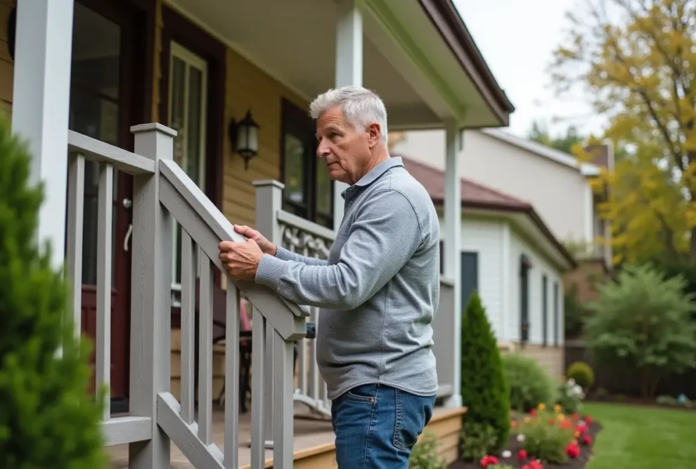 homeowner implementing safety measures to protect home from risks