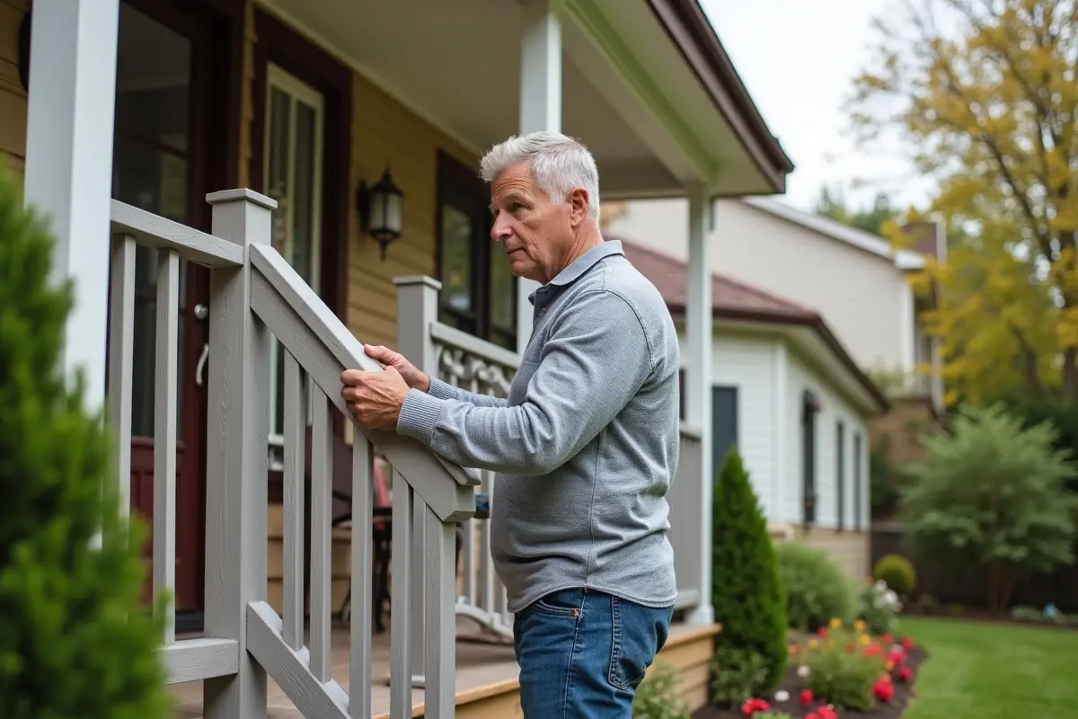homeowner implementing safety measures to protect home from risks