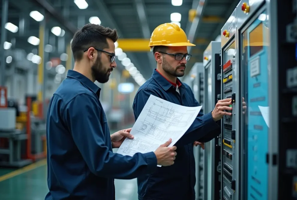 technician working with plc integrator to improve manufacturing operations