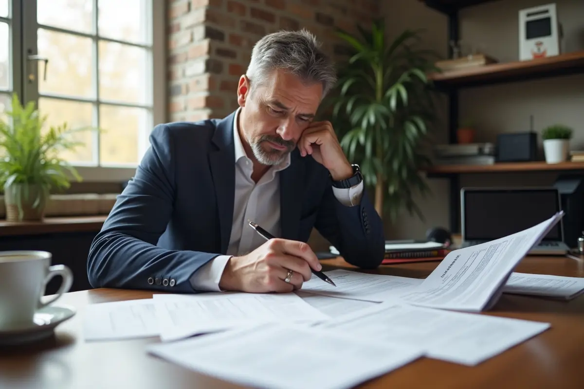 landlord reviewing tenant applications during screening process carefully